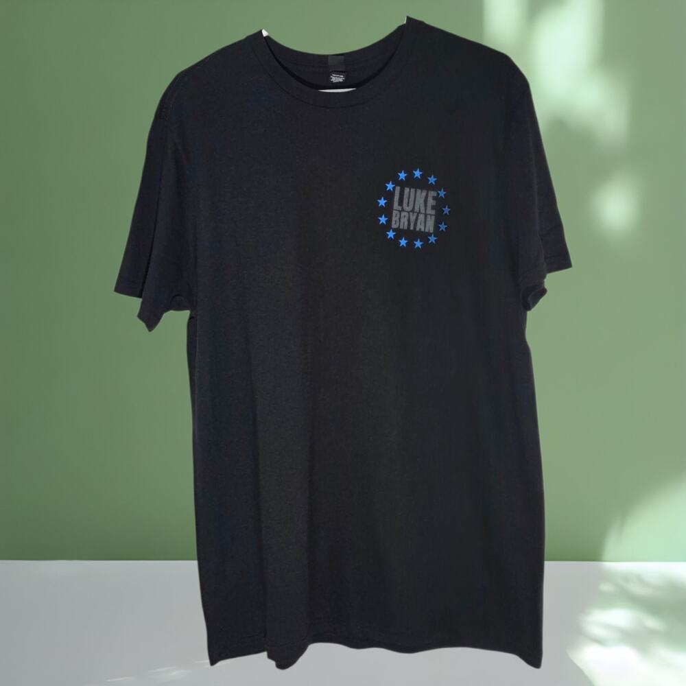 Luke Bryan American Flag Concert T-Shirt Black Size L